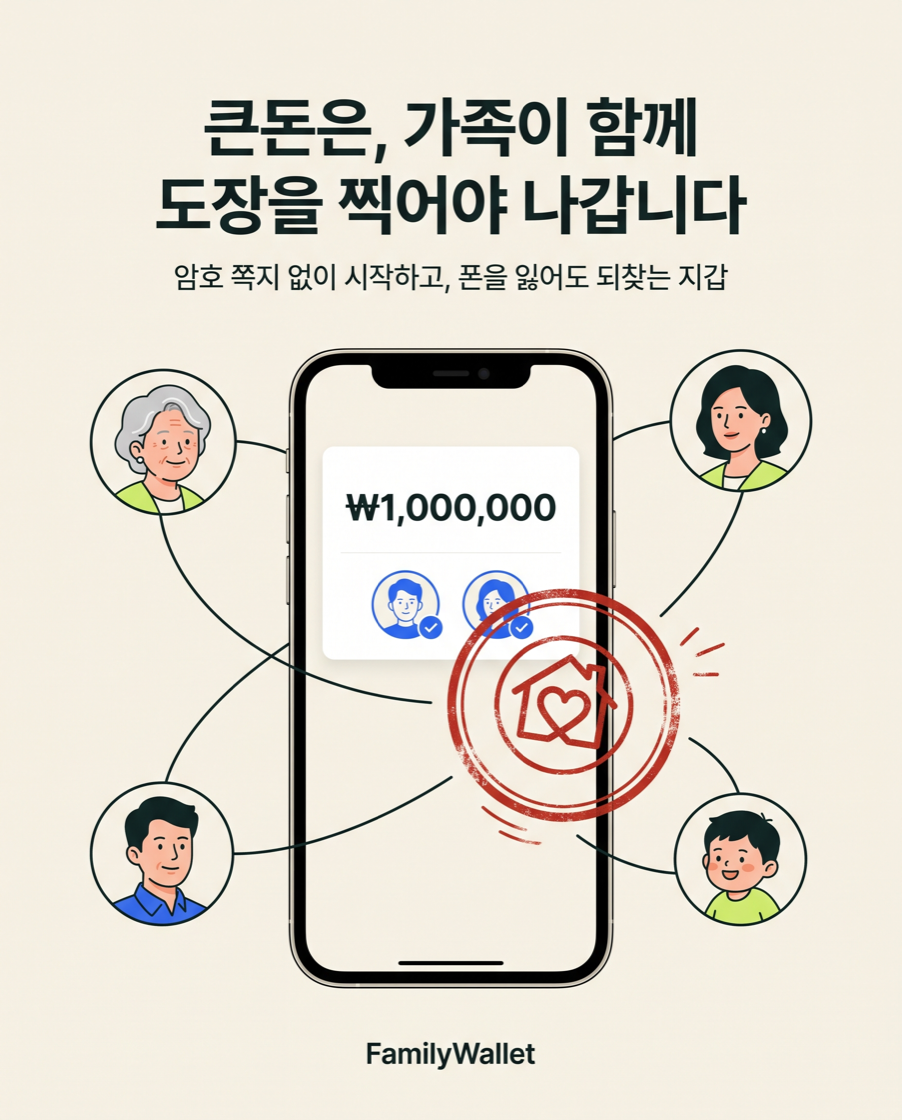 광고 B안 — 큰돈은 가족이 함께 도장을 찍어야 나갑니다